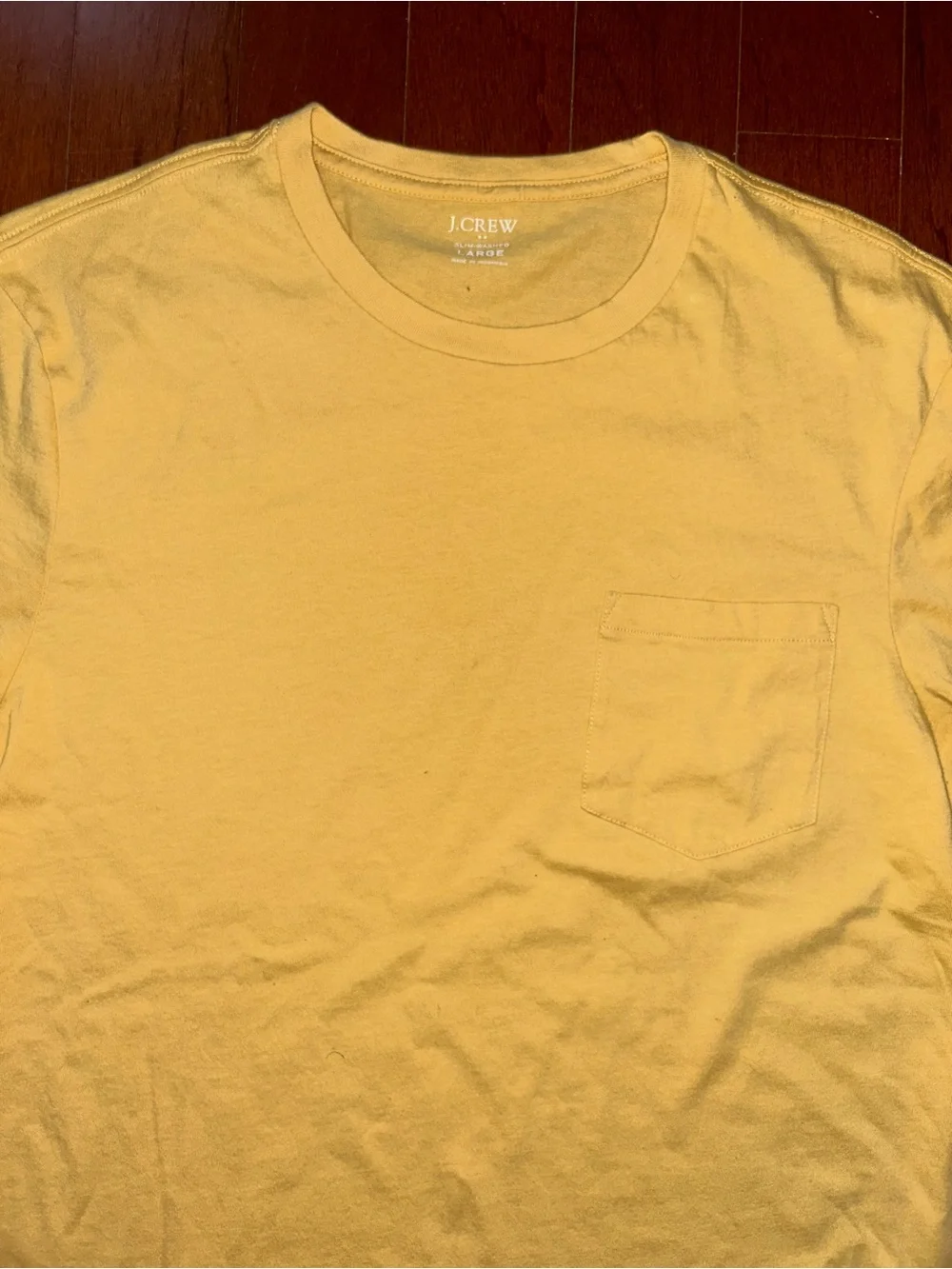 J. Crew Slim Washed Short-Sleeve T-Shirt Yellow Men's L Cotton Casual Basics